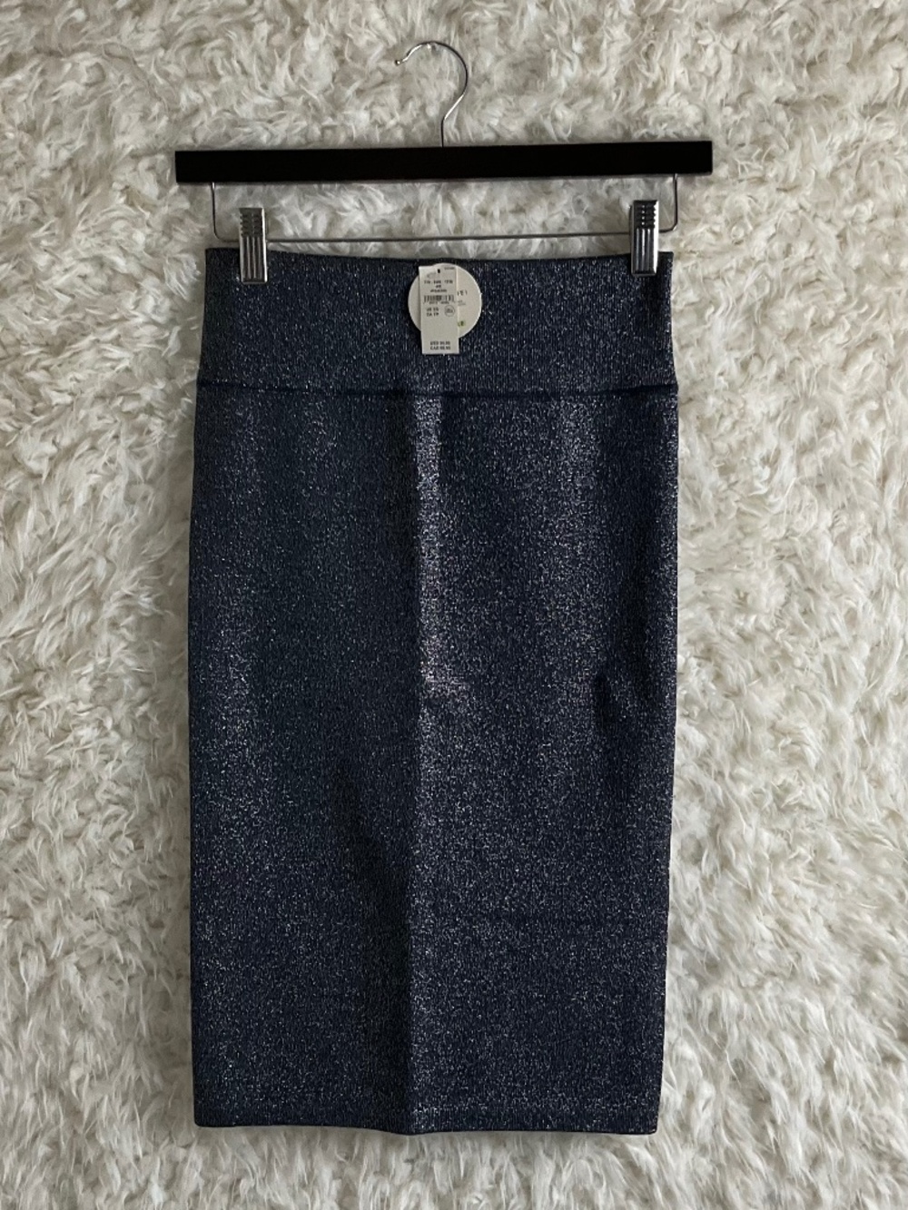 AERIE OFFLINE WOMEN'S HIGH-RISE WAIST PENCIL SKIRT~GLITTERY DARK BLUE~X-SMALL